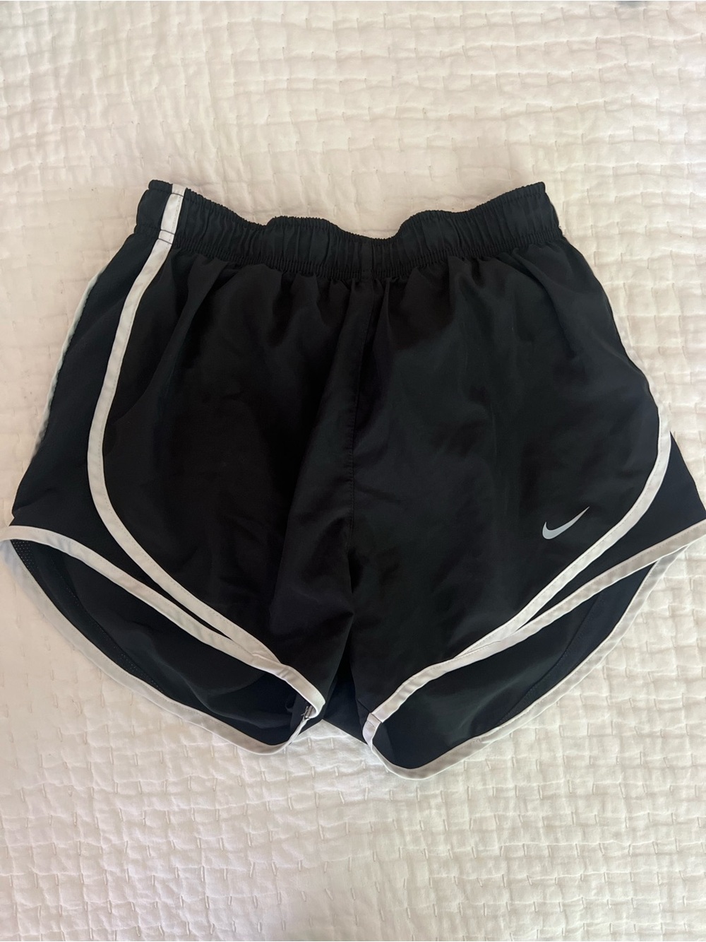 Nike Women’s Black Running Shorts with White Trim - Size Small